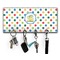 Dots & Dinosaur Key Hanger w/ 4 Hooks w/ Graphics and Text