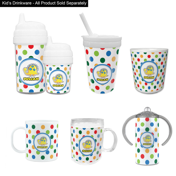 Dots & Dinosaur Kid's Drinkware - Customized & Personalized