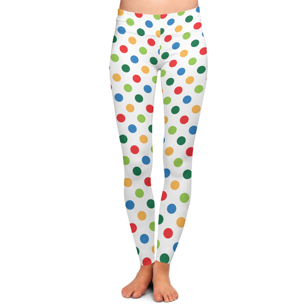 Custom Dots & Dinosaur Ladies Leggings - 2X-Large