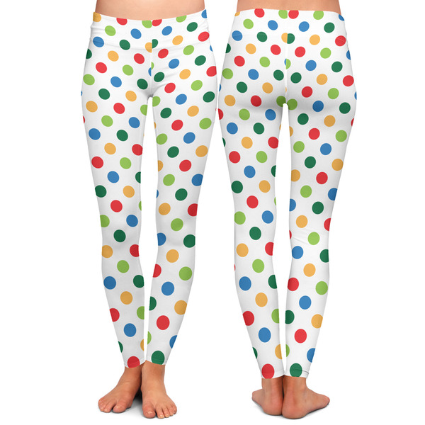 Dots & Dinosaur Ladies Leggings - Front and Back