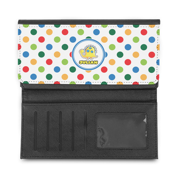Dots & Dinosaur Ladies Wallet - Half Way Open
