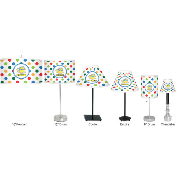 Dots & Dinosaur Lamp Full View Size Comparison