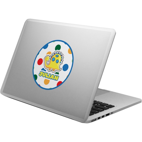 Custom Dots & Dinosaur Laptop Decal (Personalized)