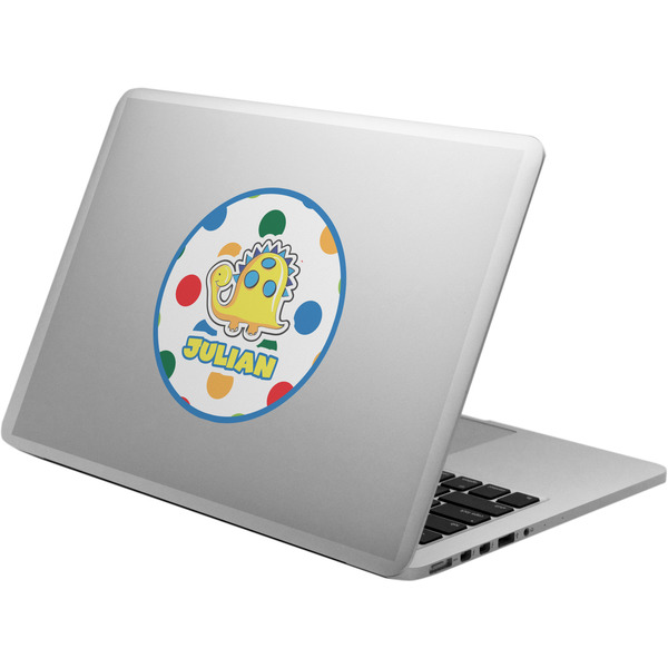 Custom Dots & Dinosaur Laptop Decal (Personalized)