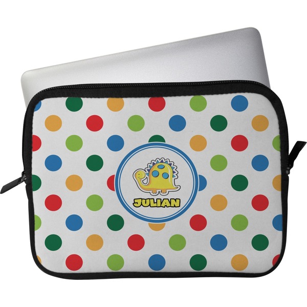 Custom Dots & Dinosaur Laptop Sleeve / Case (Personalized)