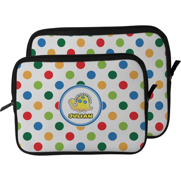 Dots & Dinosaur Laptop Sleeve (Size Comparison)