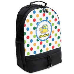 Dots & Dinosaur Backpacks - Black (Personalized)