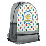Dots & Dinosaur Backpack - Grey (Personalized)