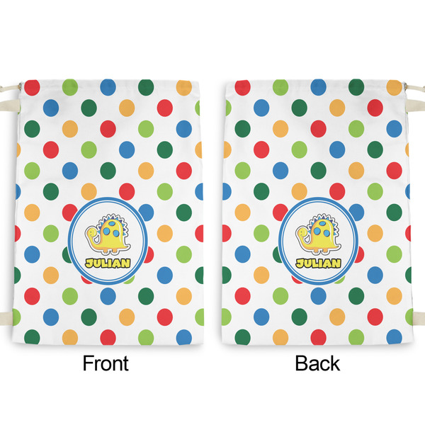 Dots & Dinosaur Large Laundry Bag - Front & Back View