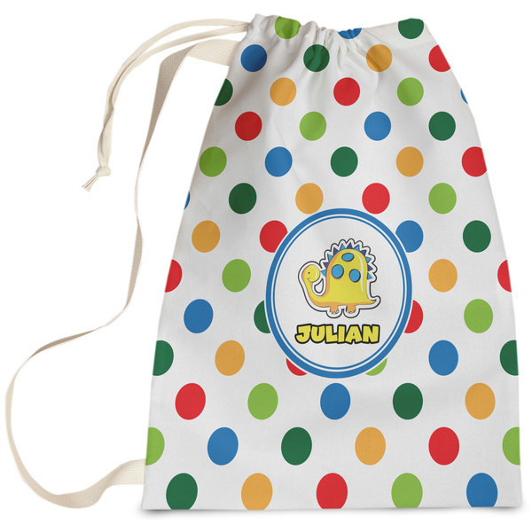 Custom Dots & Dinosaur Laundry Bag - Large (Personalized)