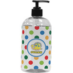 Dots & Dinosaur Plastic Soap / Lotion Dispenser (16 oz - Large - Black) (Personalized)