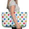 Dots & Dinosaur Large Rope Tote Bag - In Context View