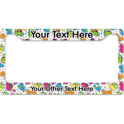 Dots & Dinosaur License Plate Frame - Style B (Personalized)