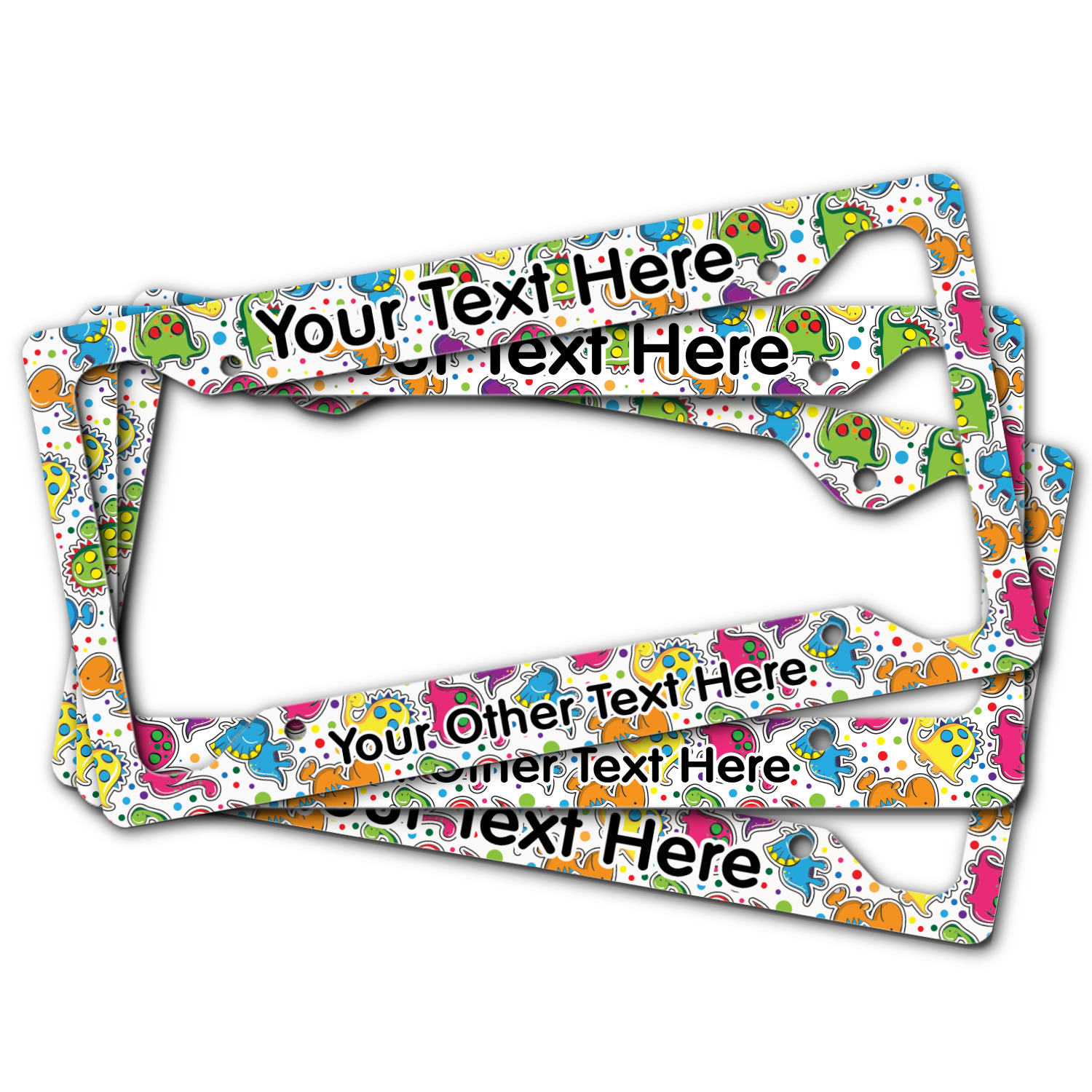 CAN PERSONALIZE DINOSAURS Logo Steel License Plate Frame 