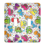 Dots & Dinosaur Light Switch Cover (2 Toggle Plate)