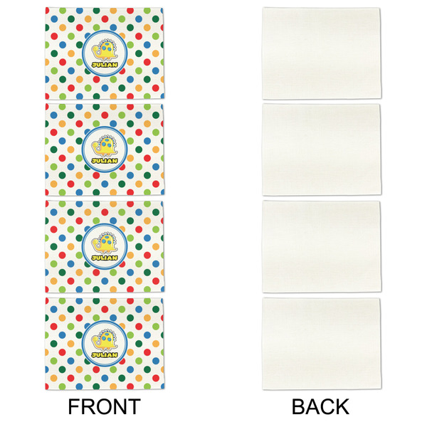 Dots & Dinosaur Linen Placemat - APPROVAL Set of 4 (single sided)