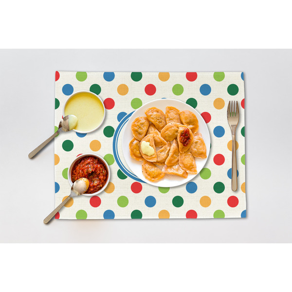 Dots & Dinosaur Linen Placemat - Lifestyle (single)