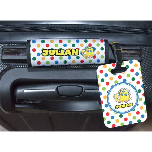 Dots & Dinosaur Luggage Wrap & Tag