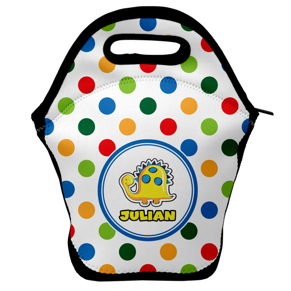 Custom Dots & Dinosaur Lunch Bag w/ Name or Text