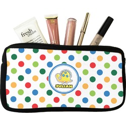 Dots & Dinosaur Makeup / Cosmetic Bag - Small (Personalized)