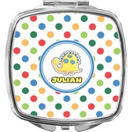 Dots & Dinosaur Compact Makeup Mirror (Personalized)