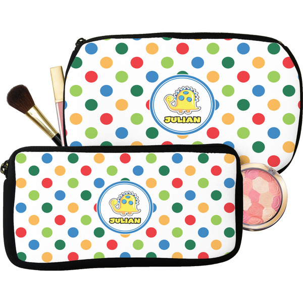 Dots & Dinosaur Makeup / Cosmetic Bags (Select Size)
