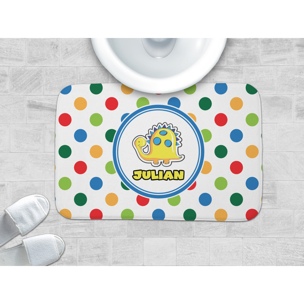 Dots & Dinosaur Memory Foam Bath Mat - LIFESTYLE 34x21