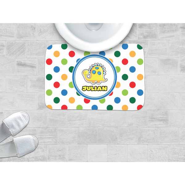 Dots & Dinosaur Memory Foam Bath Mat - LIFESTYLE