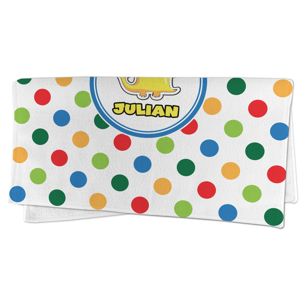 Dots & Dinosaur Microfiber Dish Rag - FOLDED (half)