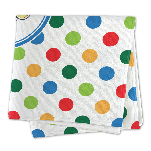Dots & Dinosaur Microfiber Dish Rag - FOLDED (square)