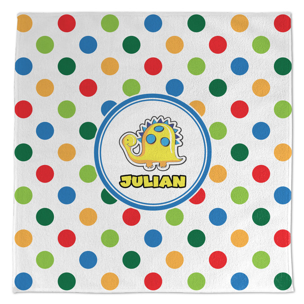 Custom Dots & Dinosaur Microfiber Dish Towel (Personalized)