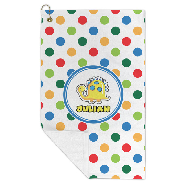 Dots & Dinosaur Microfiber Golf Towels - FOLD