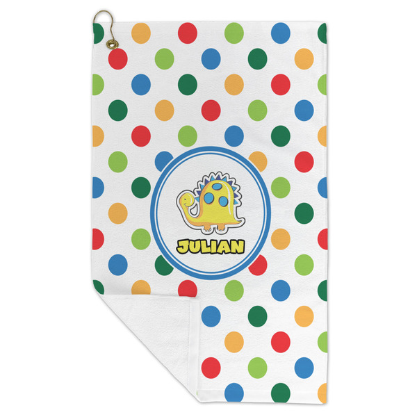 Dots & Dinosaur Microfiber Golf Towels - FOLD