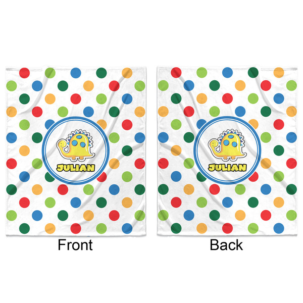 Dots & Dinosaur Minky Blanket - 50"x60" - Double Sided - Front & Back
