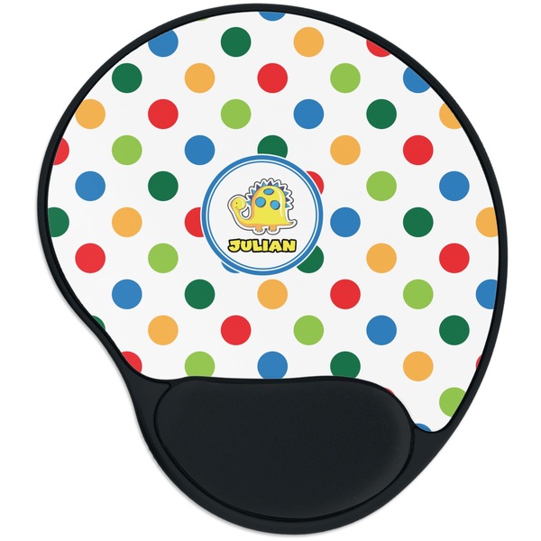 Custom Dots & Dinosaur Mouse Pad with Wrist Support