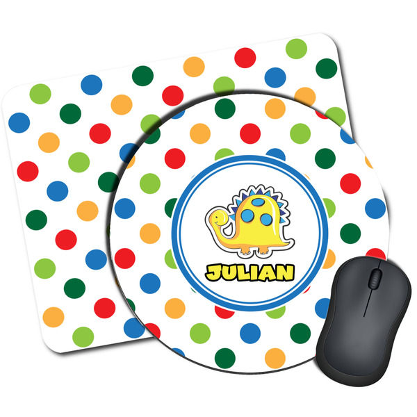 Custom Dots & Dinosaur Mouse Pad (Personalized)