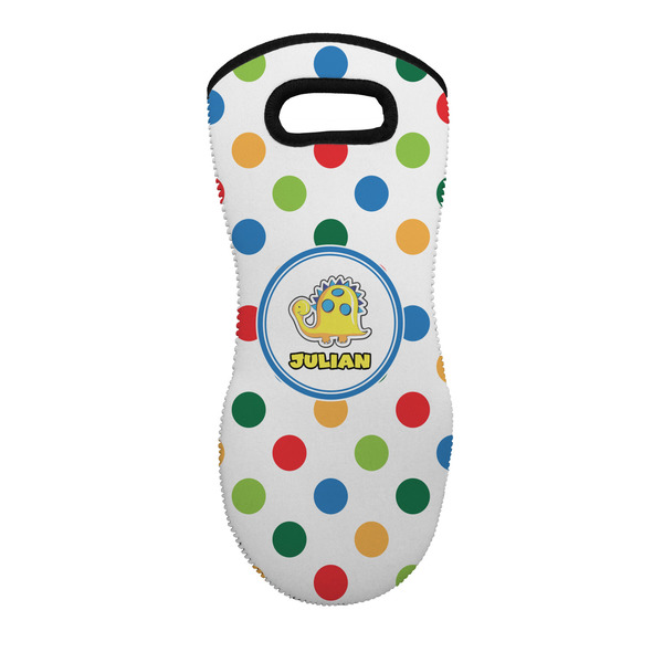 Custom Dots & Dinosaur Neoprene Oven Mitt w/ Name or Text