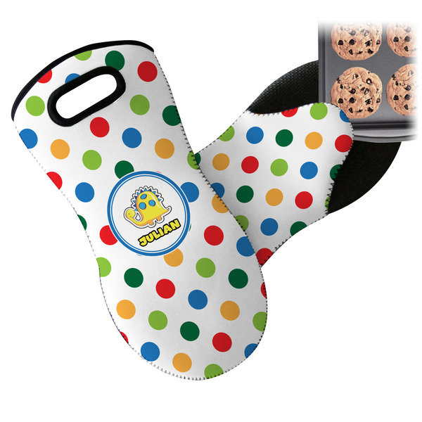 Dots & Dinosaur Neoprene Oven Mitt