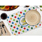 Dots & Dinosaur Octagon Placemat - Single front (LIFESTYLE) Flatlay