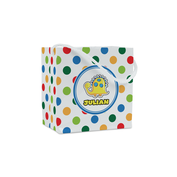 Custom Dots & Dinosaur Party Favor Gift Bags (Personalized)