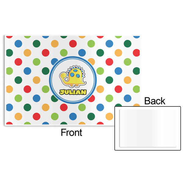 Dots & Dinosaur Disposable Paper Placemat - Front & Back