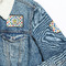 Dots & Dinosaur Patches Lifestyle Jean Jacket Detail