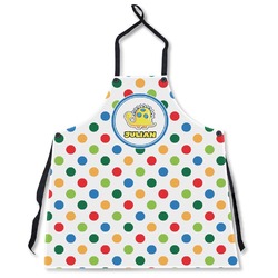 Dots & Dinosaur Apron Without Pockets w/ Name or Text