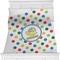 Dots & Dinosaur Minky Blanket - Twin / Full - 80"x60" - Double Sided (Personalized)