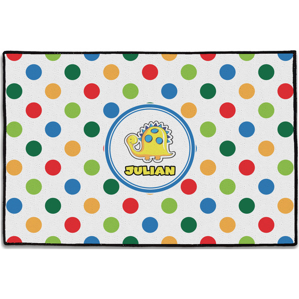 Dots & Dinosaur Personalized Door Mat - 36x24 (APPROVAL)