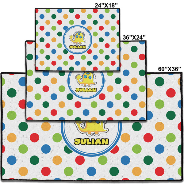 Dots & Dinosaur Personalized Door Mat - Group Parent IMF