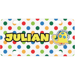 Dots & Dinosaur Mini/Bicycle License Plate (Personalized)