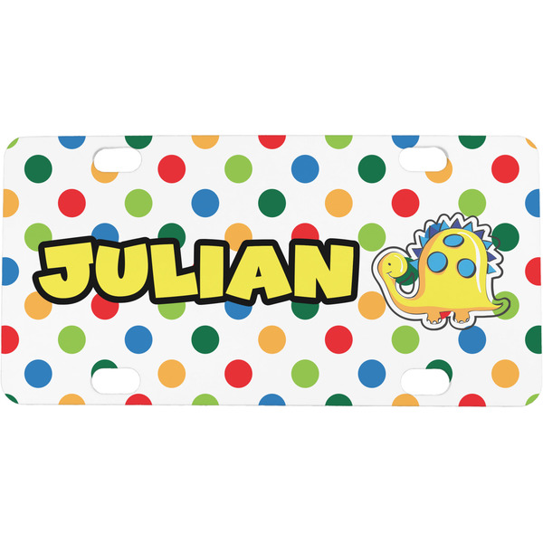 Custom Dots & Dinosaur Mini/Bicycle License Plate (Personalized)