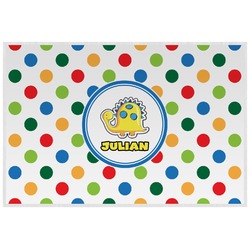 Dots & Dinosaur Laminated Placemat w/ Name or Text