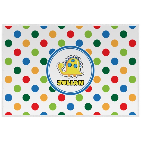 Custom Dots & Dinosaur Laminated Placemat w/ Name or Text
